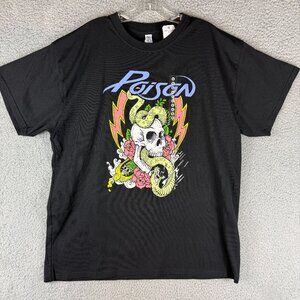 Poison Snake Skull Lightning Graphic T Shirt Brisco Apparel XL Rock Band Style